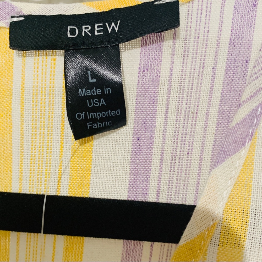 DREW by Anthropologie Linen Striped Jumpsuit Large - Picture 4 of 6